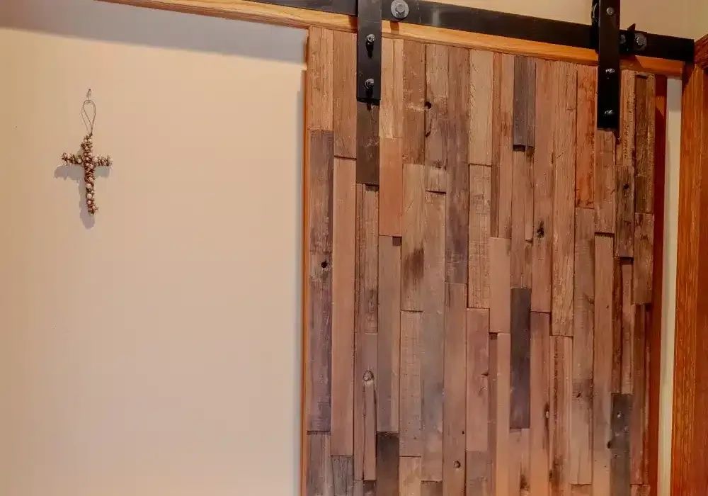 Reclaimed wood sliding barn door